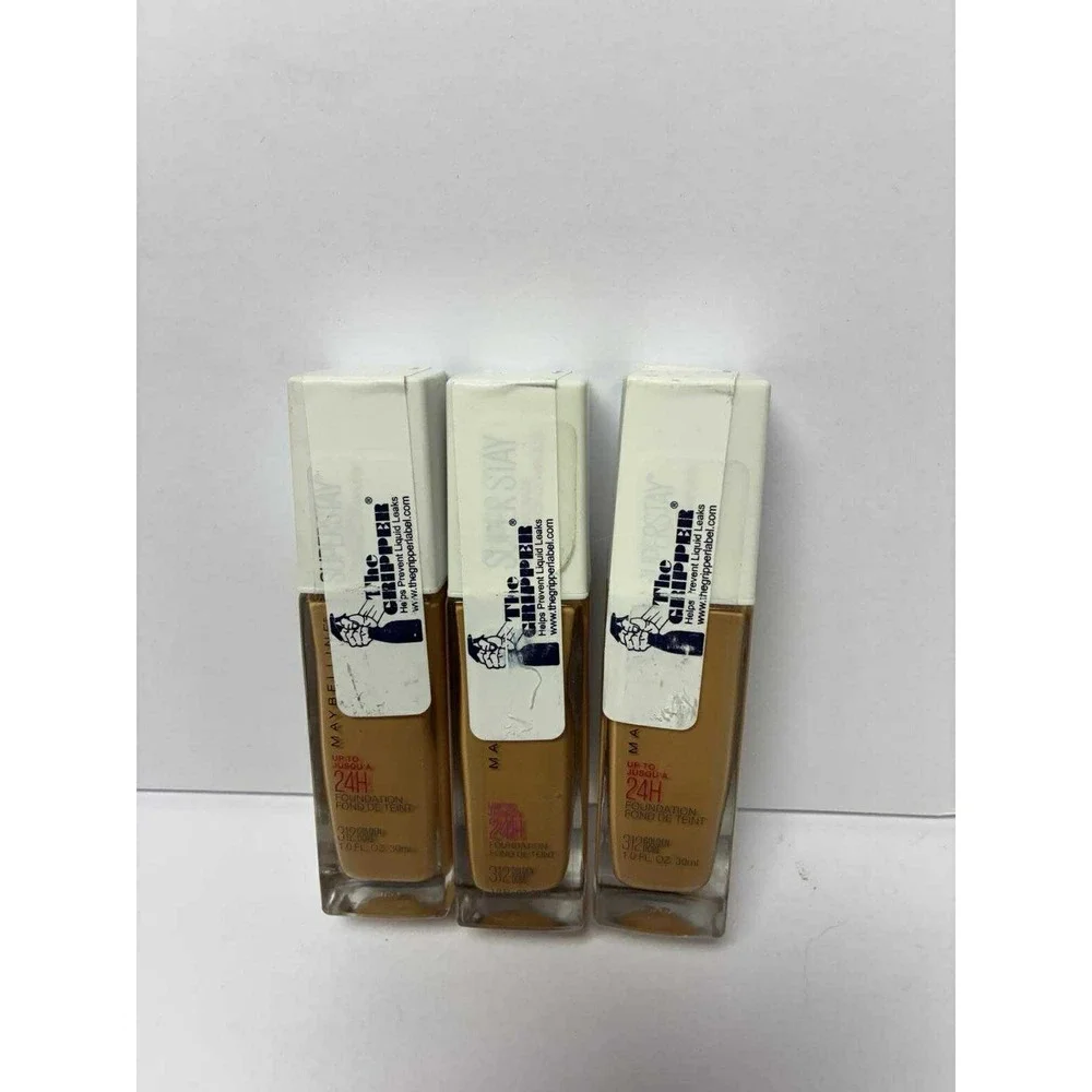 ( LOT OF 3 ) Maybelline SUPER STAY Full Coverage 24Hr Foundation 312 GOLDEN 1oz